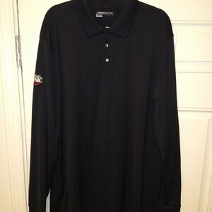 Nike Golf Dri-Fit Black Long Sleeve Polo Shirt Men's sz XXLT W/ Logo.